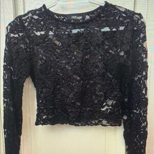 Refuge Black Lace Women Top